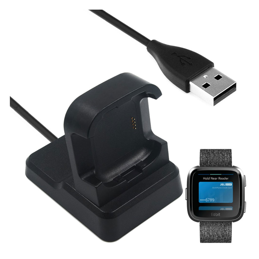 Plastik Fitbit Versa USB Ladestation - Sort#serie_078