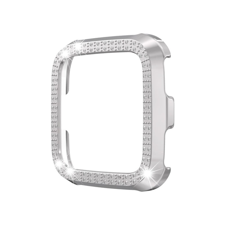 Fitbit Versa  Rhinsten og Silikone Bumper  - Sølv#serie_3