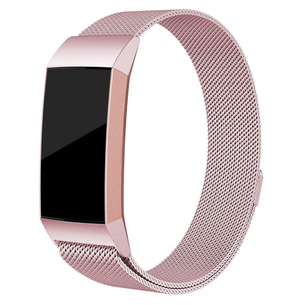 Helt vildt flot Fitbit Charge 3 Metal Rem - Pink#serie_5