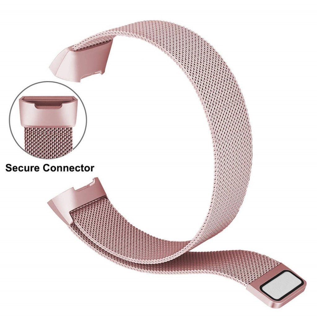 Meget skøn Fitbit Charge 3 Metal Rem - Pink#serie_4