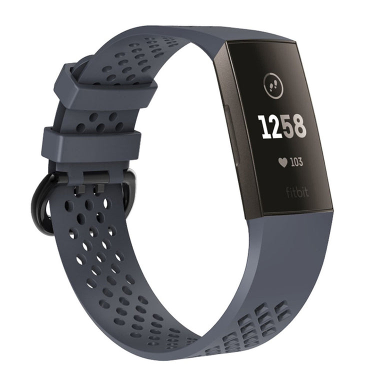 Flot Fitbit Charge 3 Silikone Rem - Sølv#serie_10
