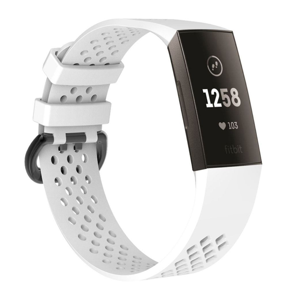 Flot Fitbit Charge 3 Silikone Rem - Hvid#serie_11