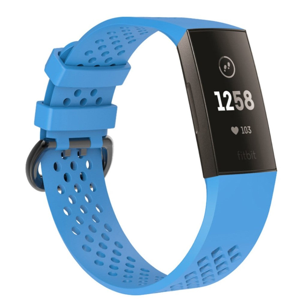 Flot Fitbit Charge 3 Silikone Rem - Blå#serie_4