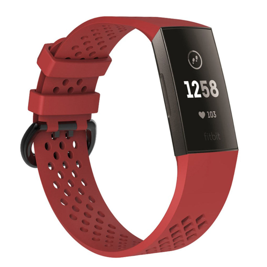 Flot Fitbit Charge 3 Silikone Rem - Rød#serie_9