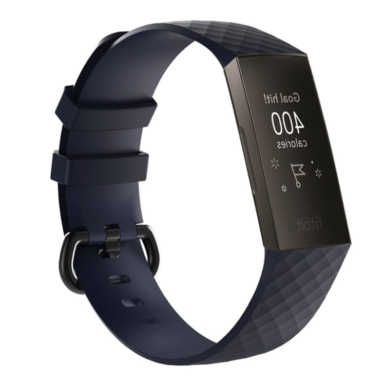 Mega smuk Fitbit Charge 3 Silikone Rem - Blå#serie_12