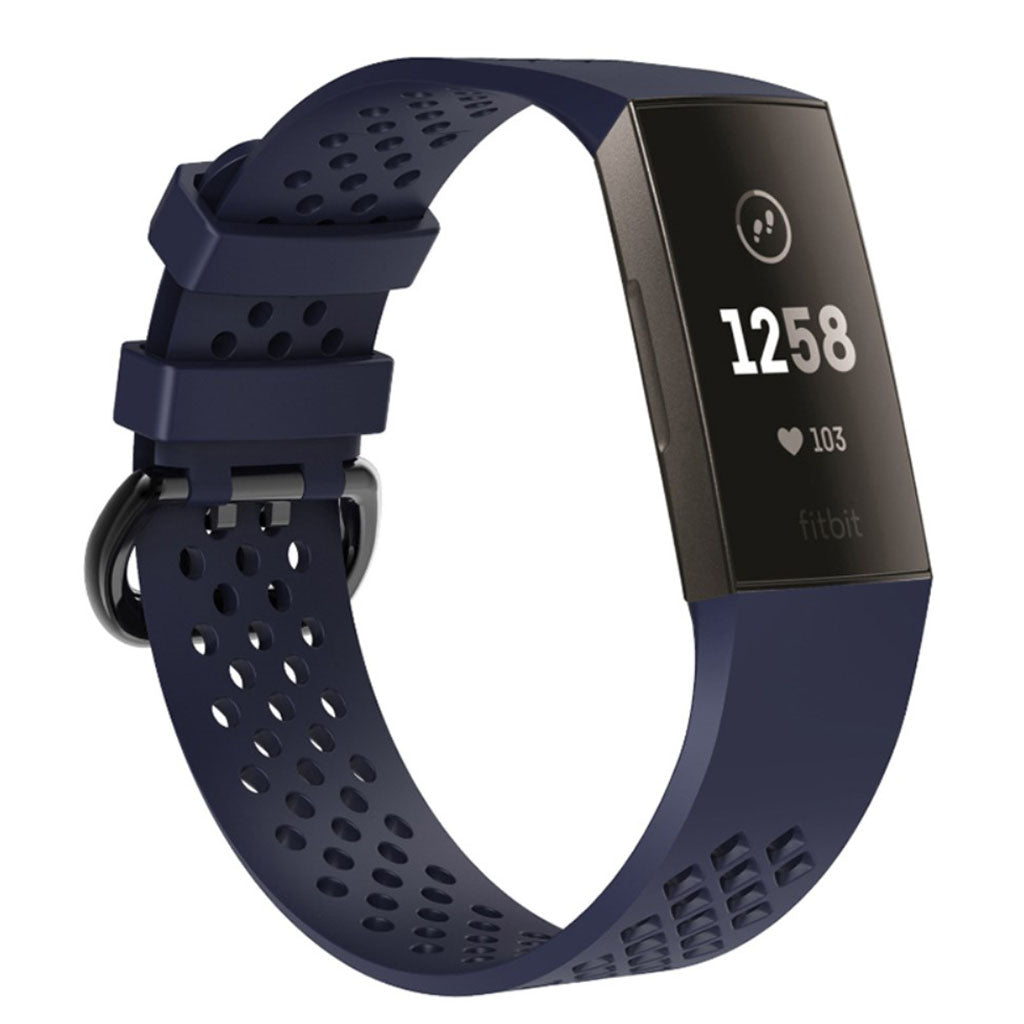 Flot Fitbit Charge 3 Silikone Rem - Blå#serie_3