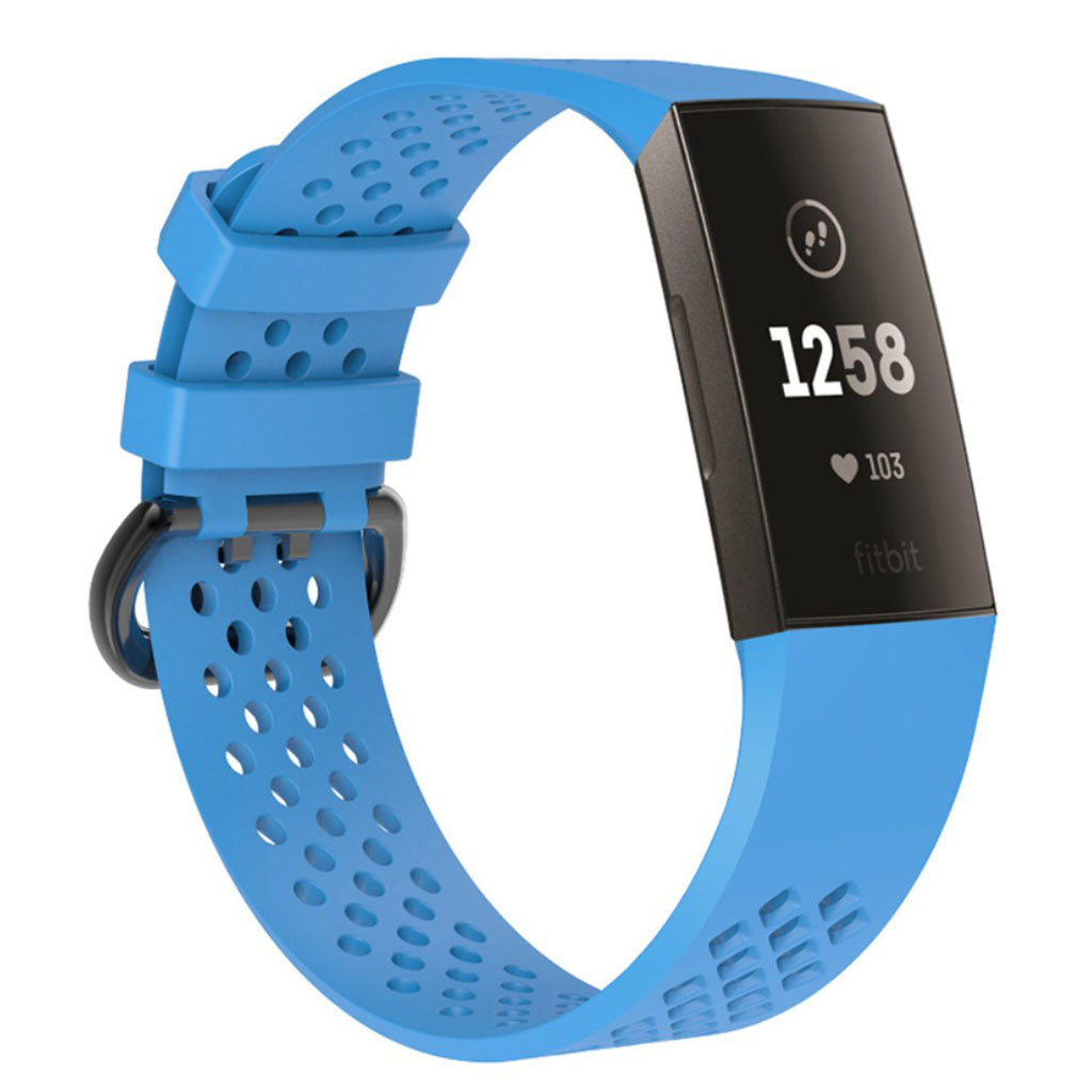Flot Fitbit Charge 3 Silikone Rem - Blå#serie_4