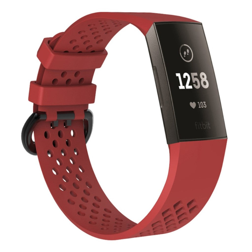 Flot Fitbit Charge 3 Silikone Rem - Rød#serie_9