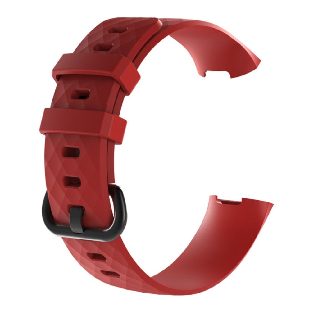 Fremragende Fitbit Charge 3 Silikone Rem - Rød#serie_8