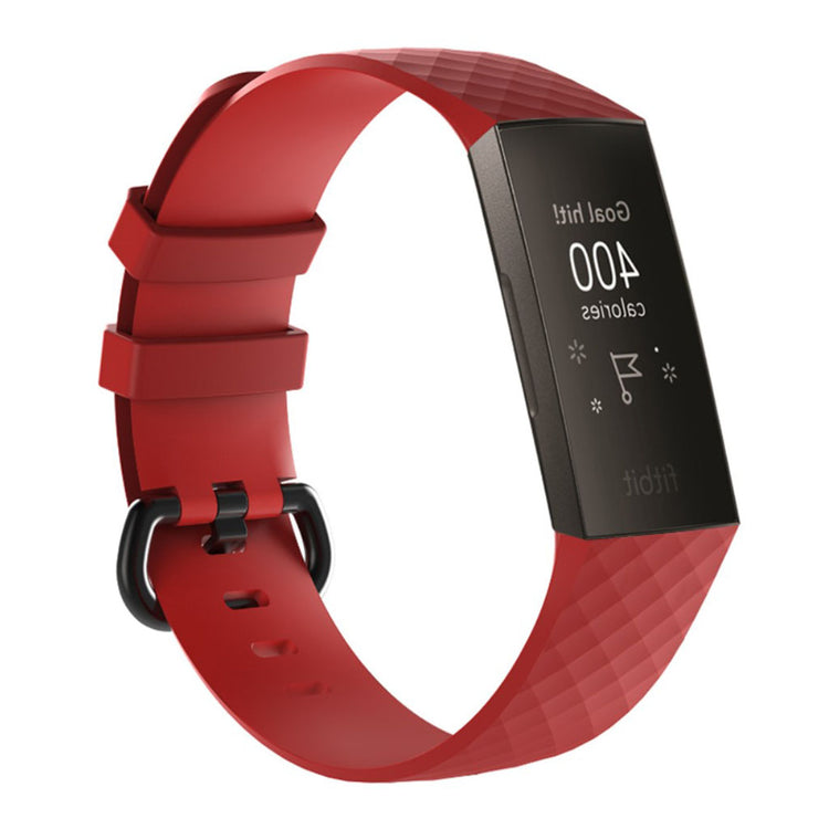 Fremragende Fitbit Charge 3 Silikone Rem - Rød#serie_8