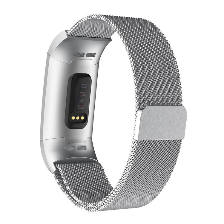 Mega fint Fitbit Charge 3 Metal Rem - Sølv#serie_5