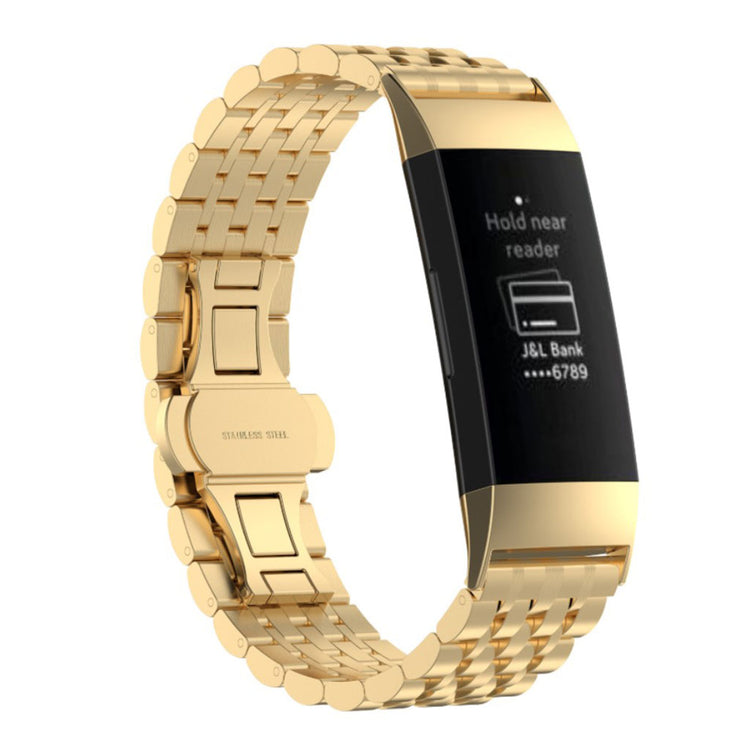 Godt Fitbit Charge 3 Metal Rem - Guld#serie_1