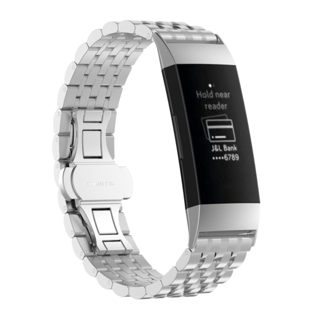 Godt Fitbit Charge 3 Metal Rem - Sølv#serie_3