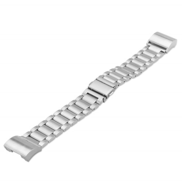 Meget slidstærk Fitbit Charge 3 Metal Rem - Sølv#serie_3