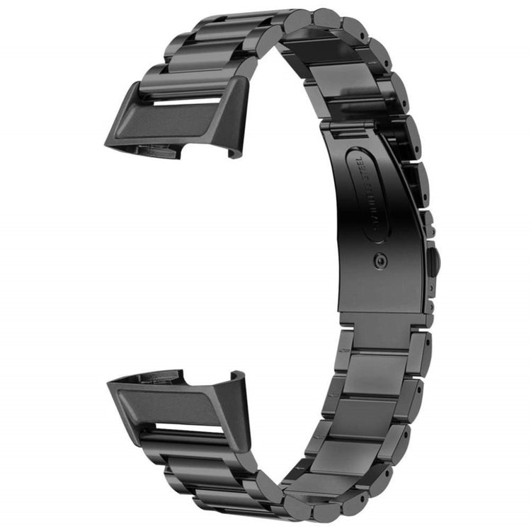 Meget slidstærk Fitbit Charge 3 Metal Rem - Sort#serie_4
