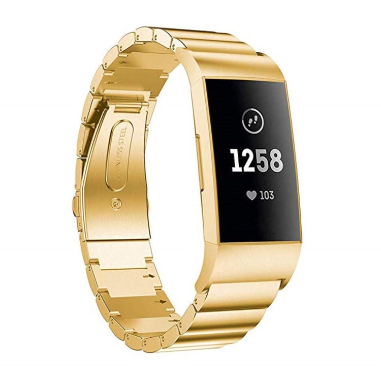 Meget elegant Fitbit Charge 3 Metal Rem - Guld#serie_1