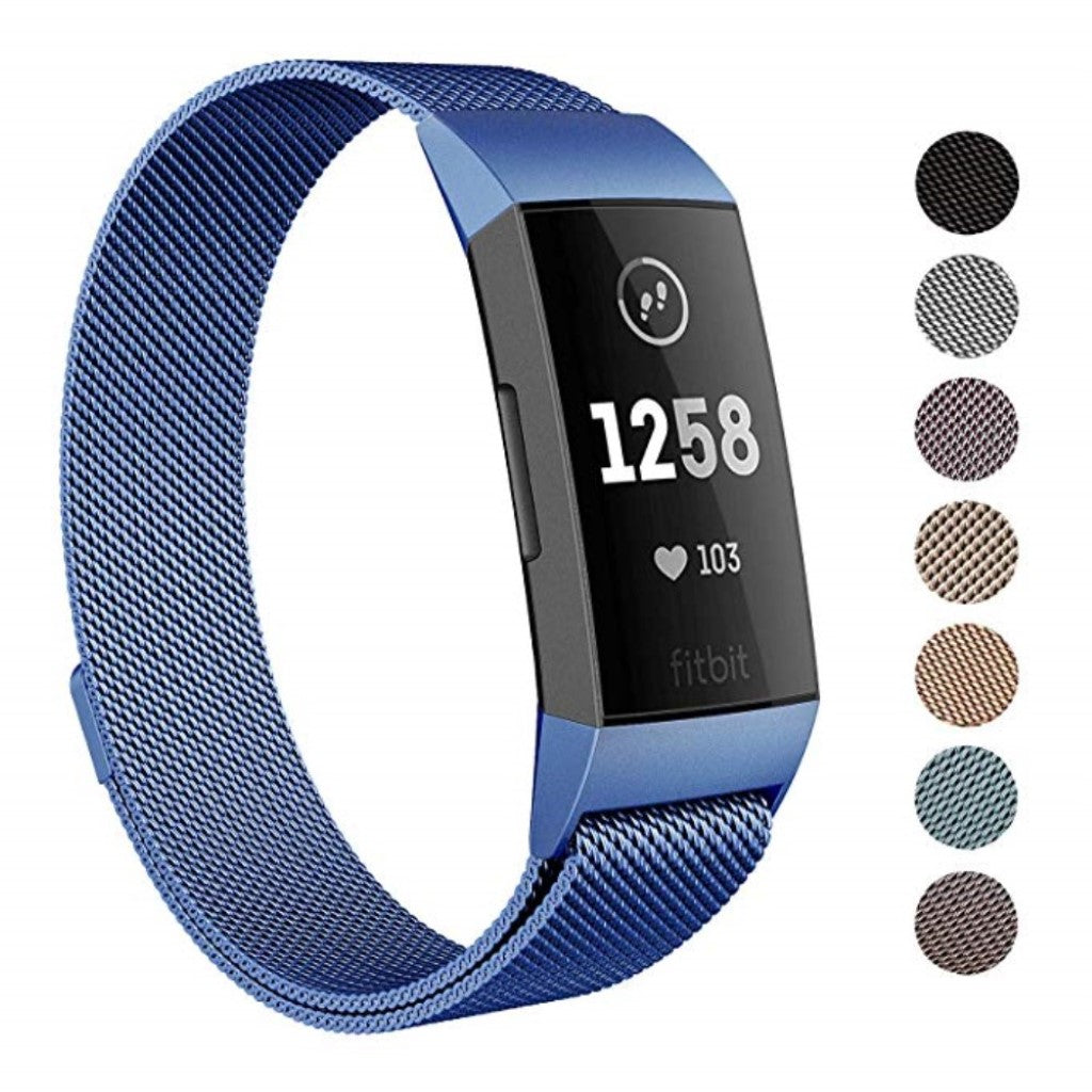Rigtigt kønt Fitbit Charge 3 Metal Rem - Blå#serie_1