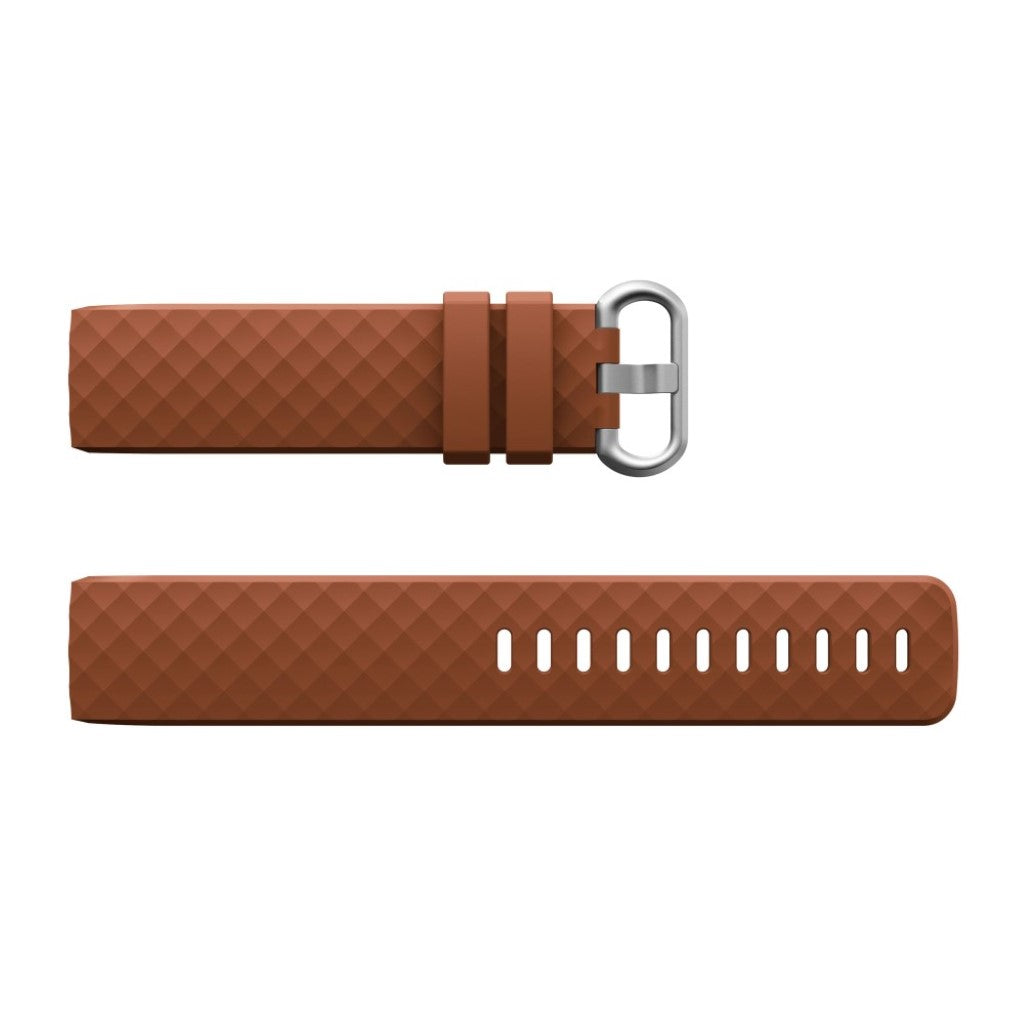 Rigtigt nydelig Fitbit Charge 3 Silikone Rem - Brun#serie_1