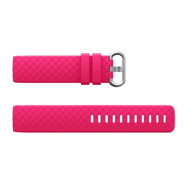Rigtigt nydelig Fitbit Charge 3 Silikone Rem - Pink#serie_6