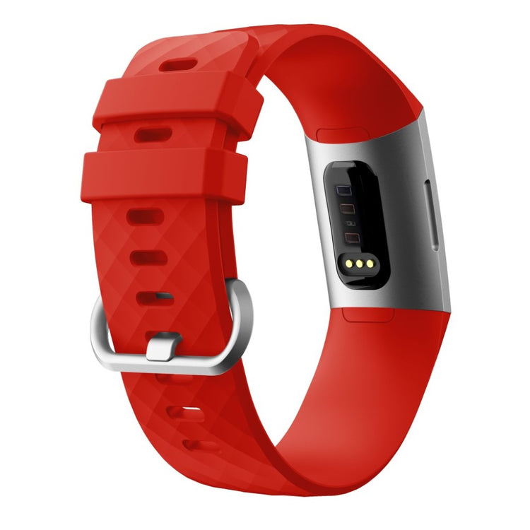 Rigtigt nydelig Fitbit Charge 3 Silikone Rem - Rød#serie_7