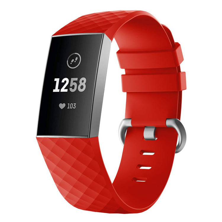 Rigtigt nydelig Fitbit Charge 3 Silikone Rem - Rød#serie_7