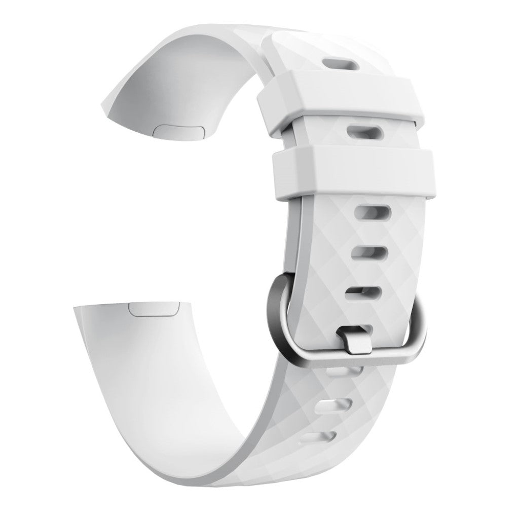 Rigtigt nydelig Fitbit Charge 3 Silikone Rem - Hvid#serie_9