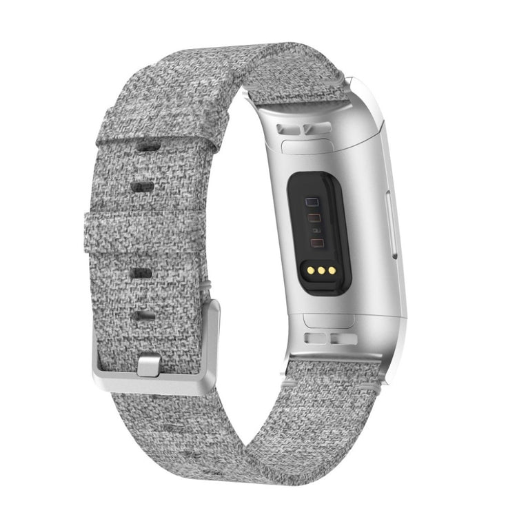 Vildt elegant Fitbit Charge 3 Nylon Rem - Sølv#serie_3