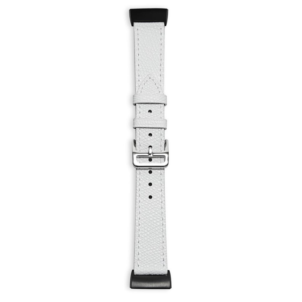 Tidsløst Fitbit Charge 3 Ægte læder Rem - Hvid#serie_2