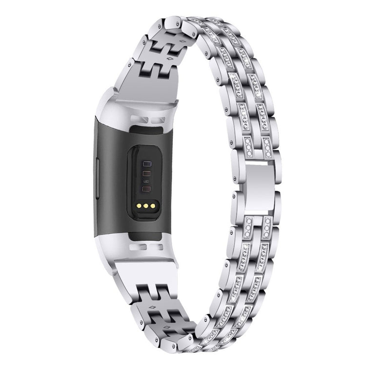 Vildt smuk Fitbit Charge 3 Plastik og Silikone Rem - Sølv#serie_2