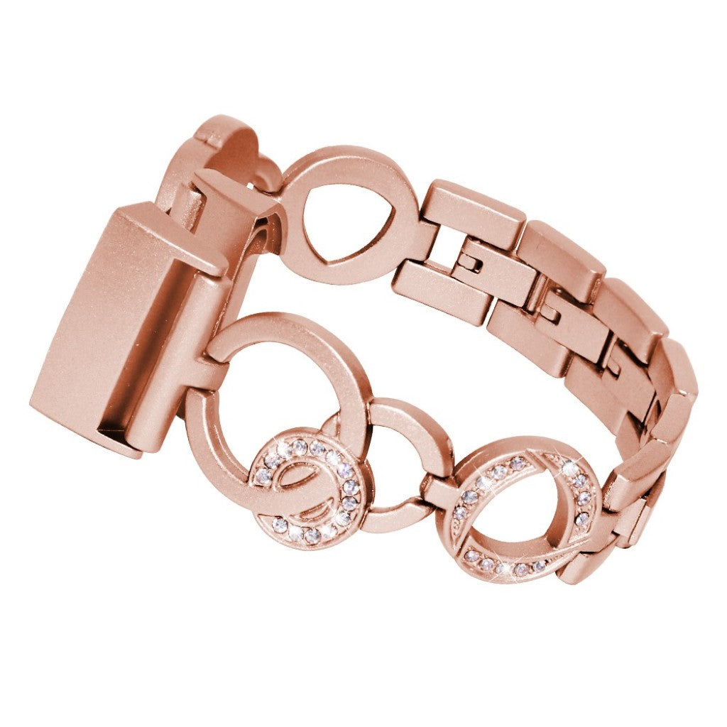 Rigtigt nydelig Fitbit Charge 3 Metal og Rhinsten Rem - Pink#serie_4