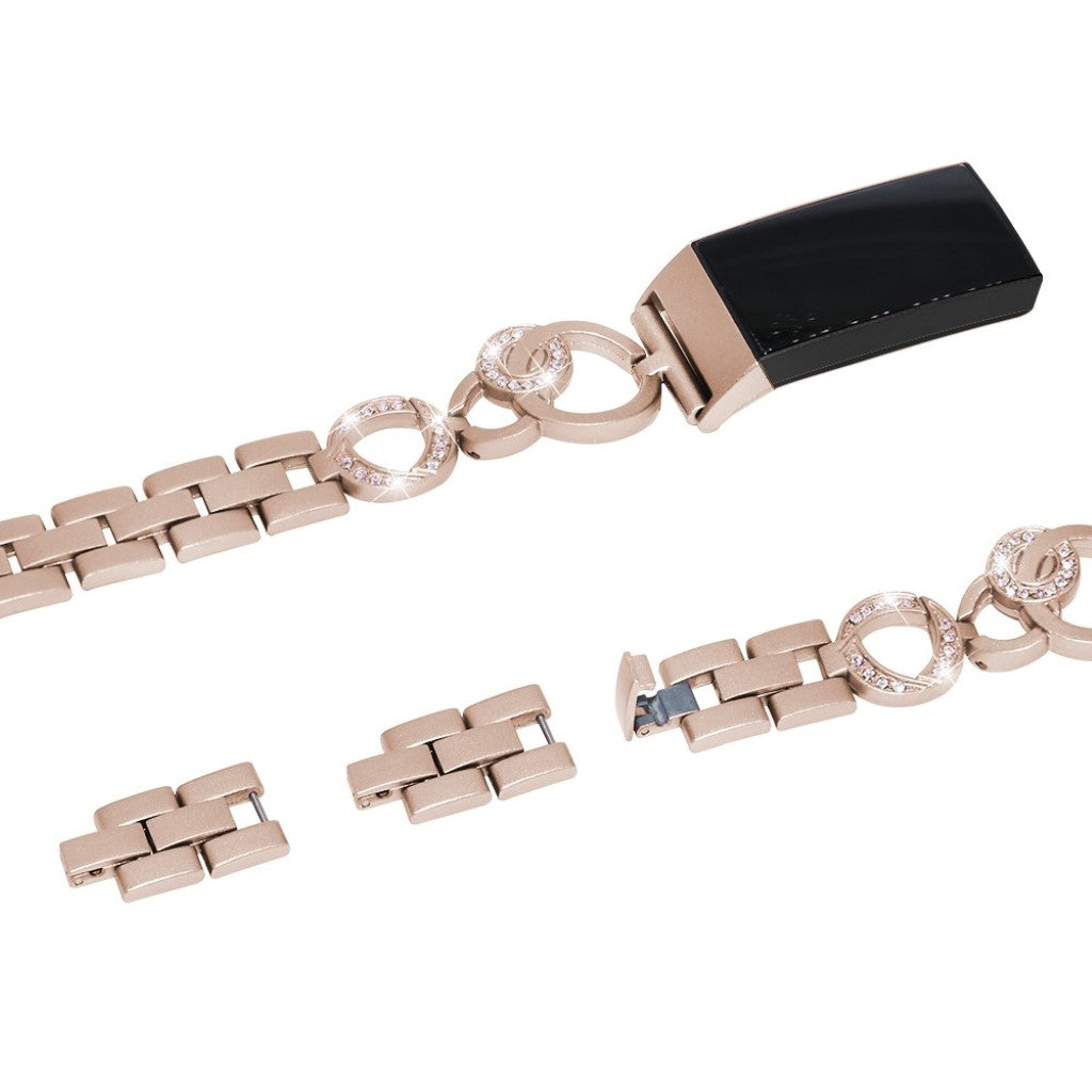 Rigtigt nydelig Fitbit Charge 3 Metal og Rhinsten Rem - Guld#serie_5