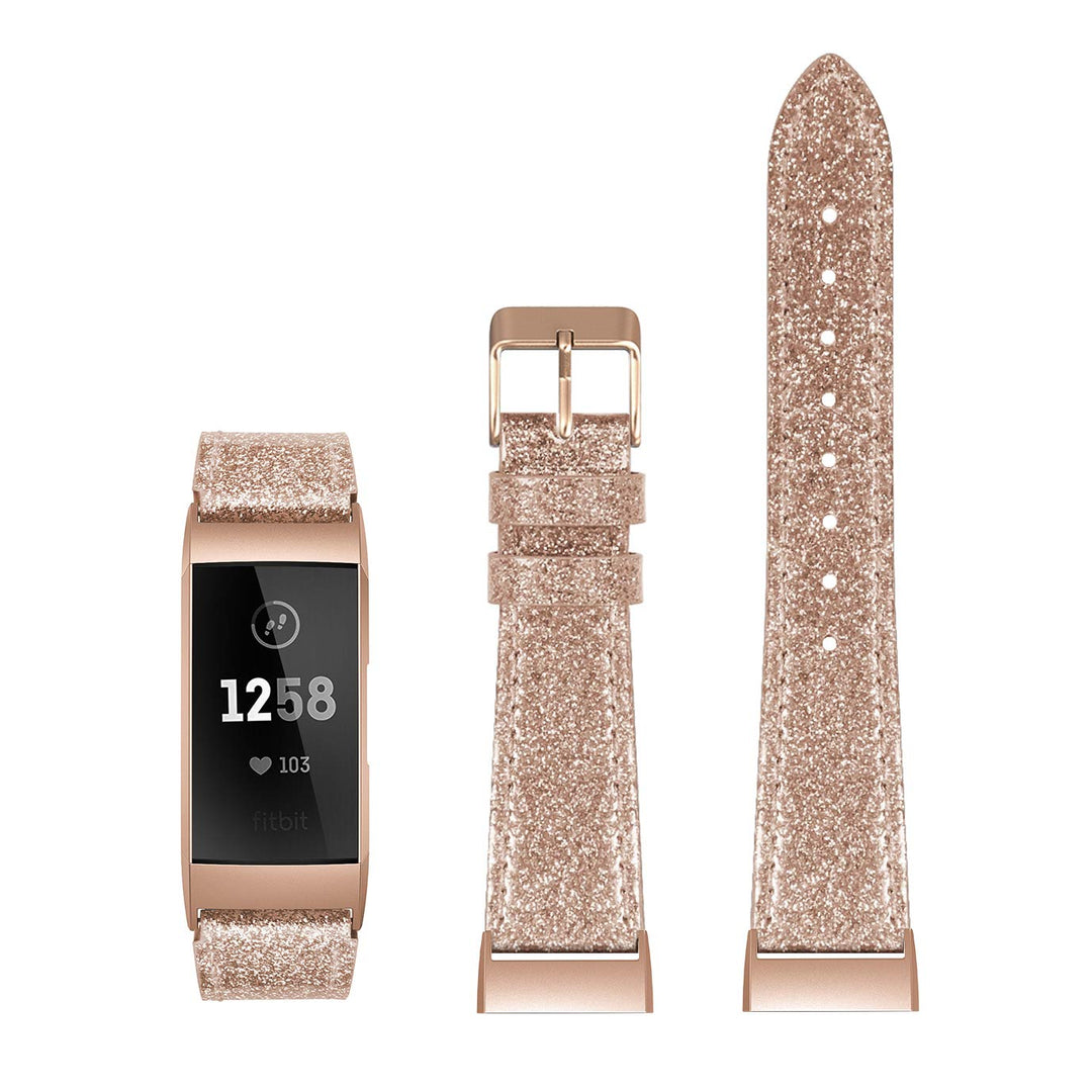 Rigtigt holdbart Fitbit Charge 3 Ægte læder Rem - Pink#serie_4