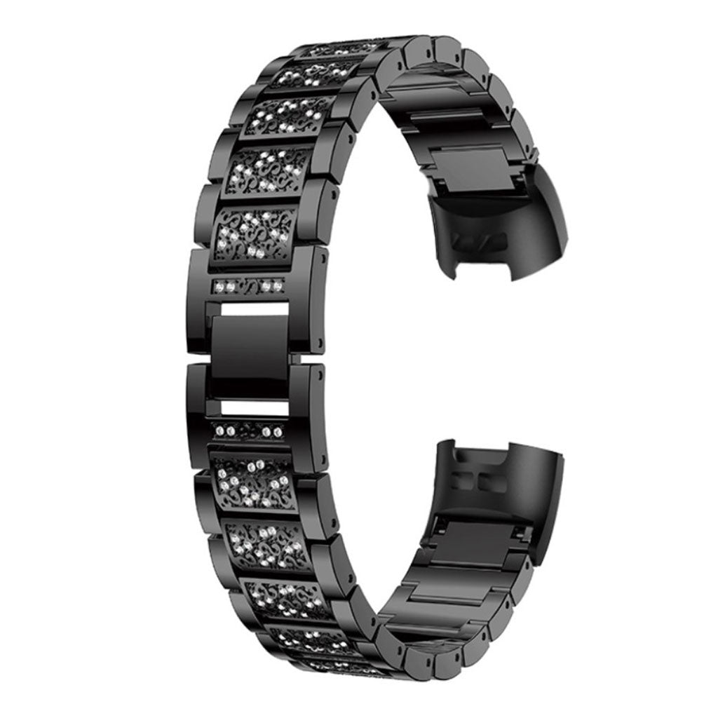 Meget nydelig Fitbit Charge 3 Metal Rem - Sort#serie_1