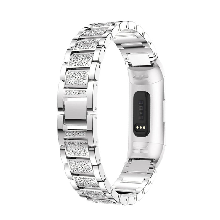 Meget nydelig Fitbit Charge 3 Metal Rem - Sølv#serie_4