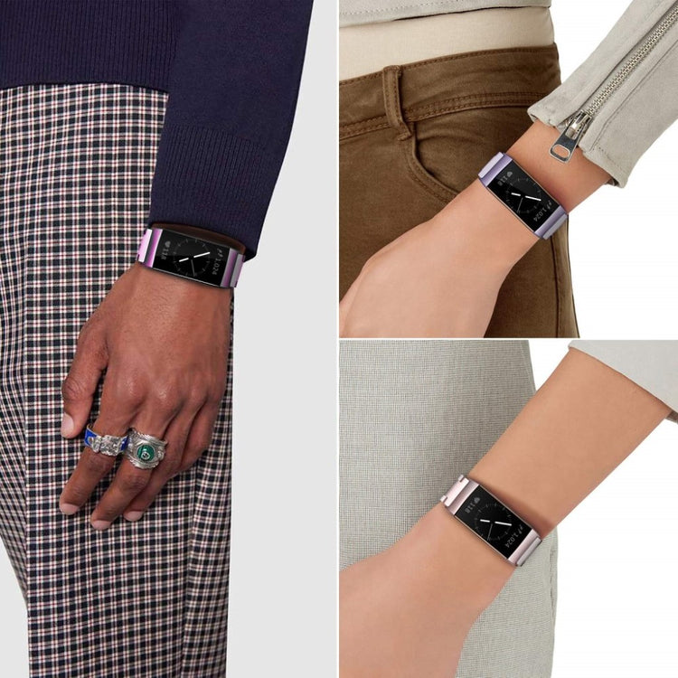 Fed Fitbit Charge 3 Metal Rem - Sølv#serie_4