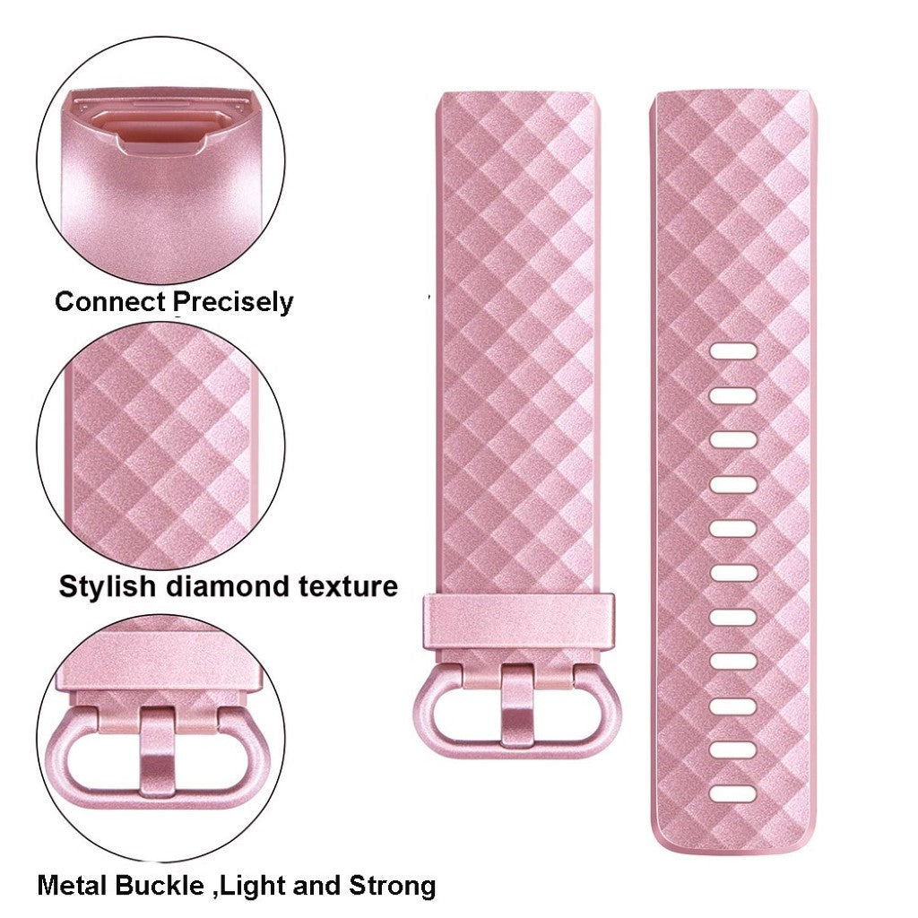 Vildt rart Fitbit Charge 3 Silikone Rem - Størrelse: S - Pink#serie_4