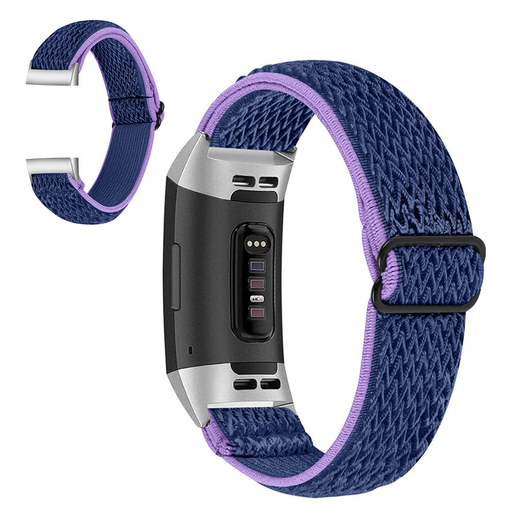 Super skøn Fitbit Charge 3 Nylon Rem - Blå#serie_11