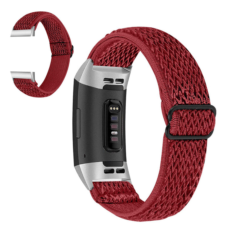 Super skøn Fitbit Charge 3 Nylon Rem - Rød#serie_6