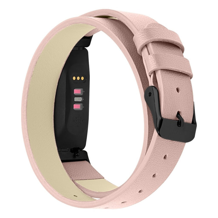 Meget hårdfør Fitbit Inspire Ægte læder Rem - Pink#serie_5