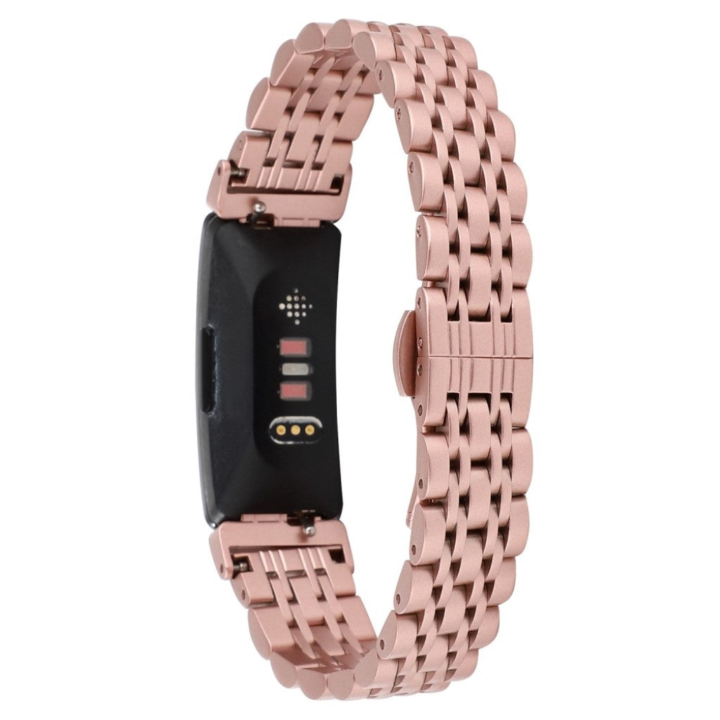 Super hårdfør Fitbit Inspire Metal Rem - Pink#serie_4