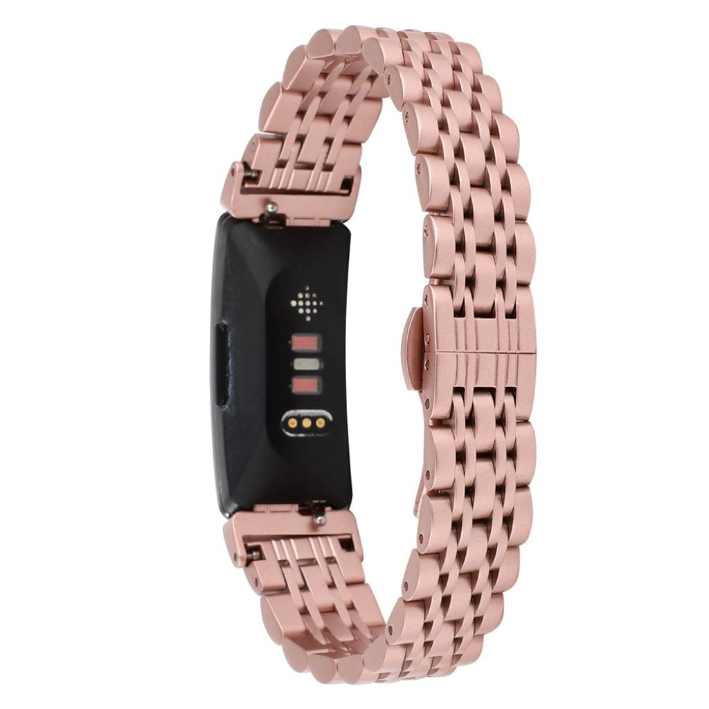 Super hårdfør Fitbit Inspire Metal Rem - Pink#serie_4