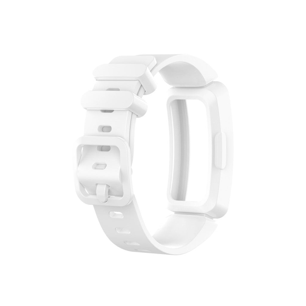 Rigtigt hårdfør Fitbit Inspire Silikone Rem - Hvid#serie_2