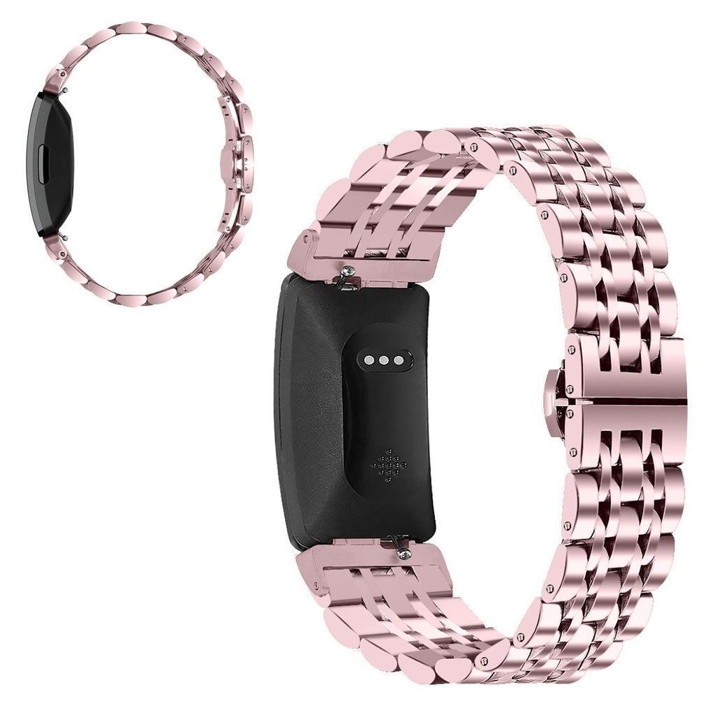 Skøn Fitbit Inspire Metal Rem - Pink#serie_5
