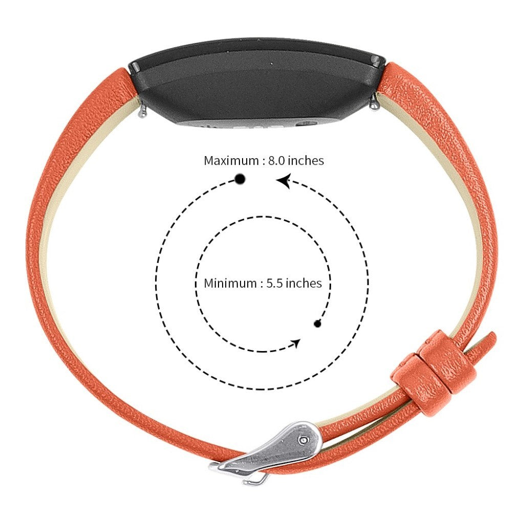 Meget fint Fitbit Inspire Ægte læder Rem - Orange#serie_3