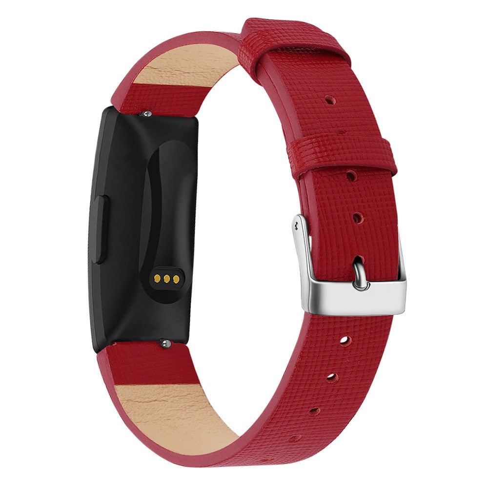 Vildt elegant Fitbit Inspire Ægte læder Rem - Størrelse: S - Rød#serie_4