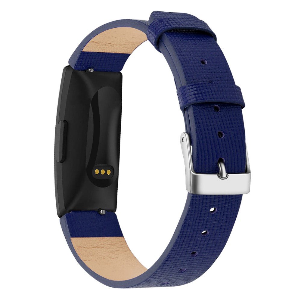 Vildt elegant Fitbit Inspire Ægte læder Rem - Størrelse: S - Blå#serie_5