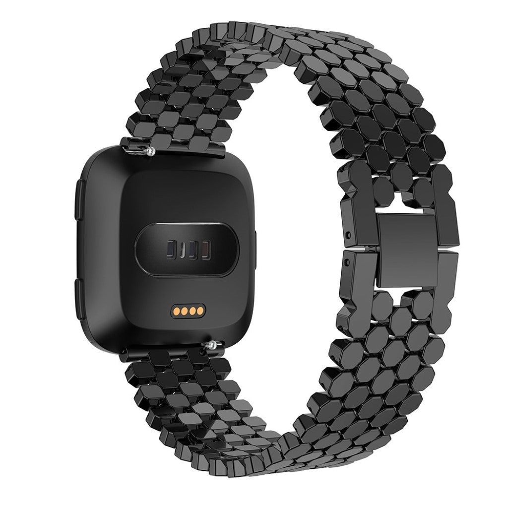 Super skøn Fitbit Versa Lite Metal Rem - Sort#serie_1