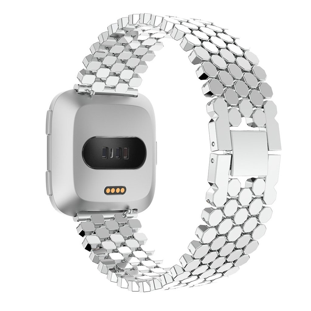 Super skøn Fitbit Versa Lite Metal Rem - Sølv#serie_2