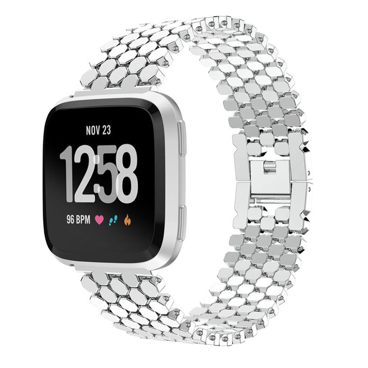 Super skøn Fitbit Versa Lite Metal Rem - Sølv#serie_2