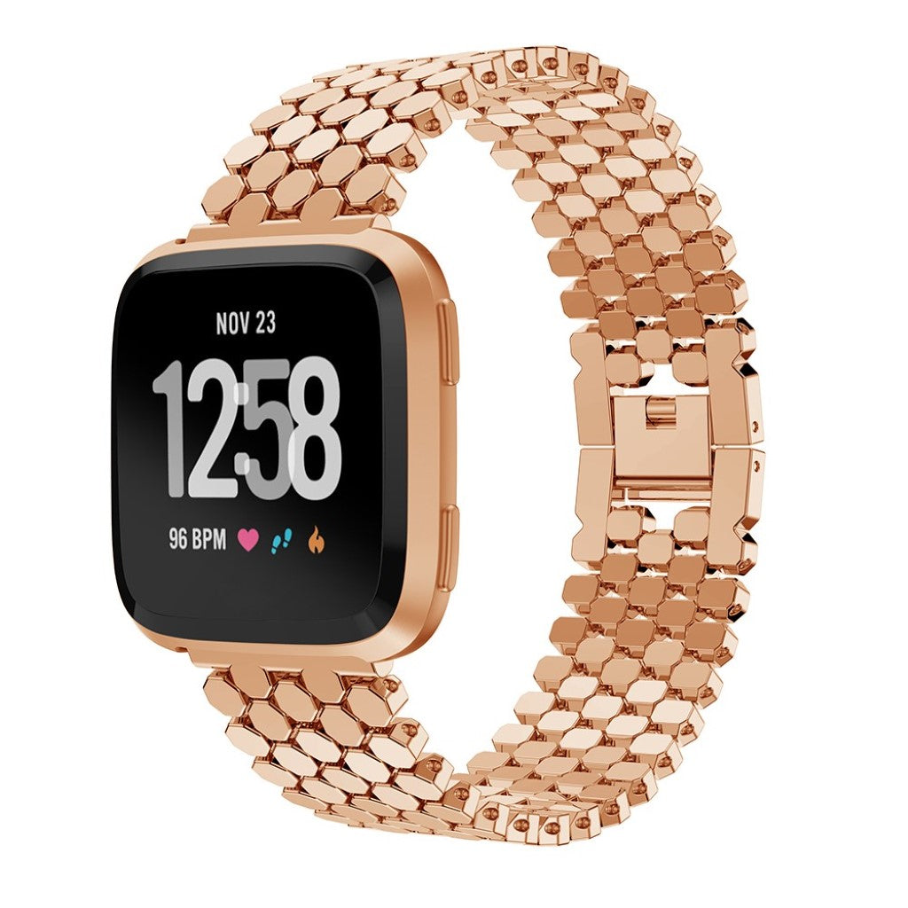 Super skøn Fitbit Versa Lite Metal Rem - Guld#serie_3